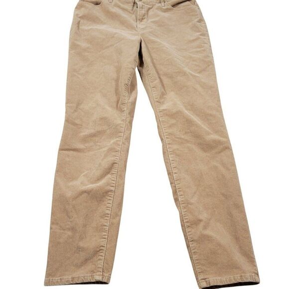 Talbots Pants Womens 12 Brown Corduroy High Waist Ankle Jegging - Picture 1 of 8